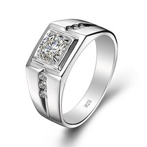 0.5ct 5mm Round Cut Wedding &amp; Engagement  Moissanite Diamond Male Ring Thick Sil - £59.94 GBP