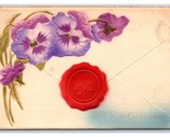1910 New Year Greetings Violet Flowers Airbrushed Embossed DB Postcard Q22 - £3.07 GBP