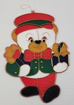 Vintage Holiday Bear Plastic Sun Catcher Christmas Window Decoration - $184.34 MXN