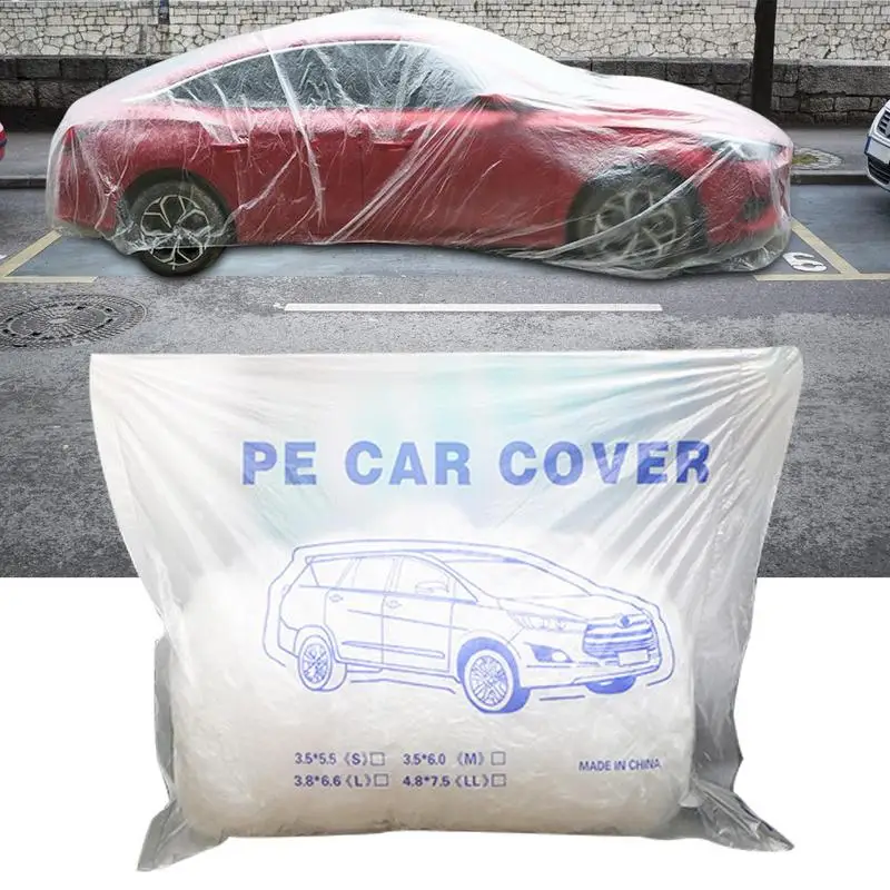 Transparent Car Cover Clear Car Cover Disposables Car Cover With Elastic Band - £15.82 GBP+