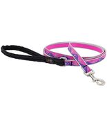 Lupine Reflective Dog Leash 6-Foot by 1/2&quot; Wide Pink Paws - $508.77 MXN