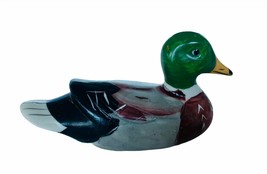 Duck Figurine Decoy Mallard vtg sculpture gift decor resin bird canvasba... - £15.54 GBP