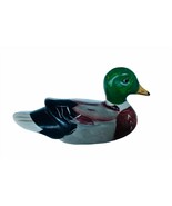 Duck Figurine Decoy Mallard vtg sculpture gift decor resin bird canvasba... - £15.75 GBP