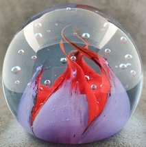 Caithness Diabolo Paperweight Purple Red Flames Vintage FREE SHIP - £39.10 GBP