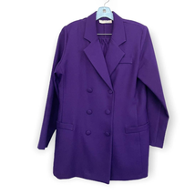 VTG Tower Hill Women&#39;s 2 PC Purple Blazer Skirt Set Outfit Sz Medium - £25.30 GBP