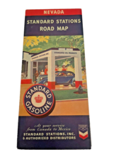 Road Map 1939 Nevada State Standard Stations Gasoline RPM Motor Oil Vintage - $18.55