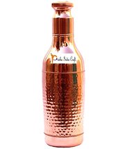 Prisha India Craft Copper Bottle, Wine Shape Design, Capacity 1000 ML (33-oz) 1  - £27.33 GBP