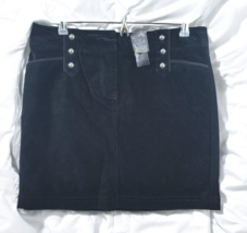 White House Black Market Skirt Womens Size 10 Black Mini Velvet Stretch NWT - $20.56