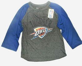 Majestic NBA Boys Oklahoma City Thunder T-Shirt 3/4 Sleeve OKC Size S 8 NWT - £9.45 GBP
