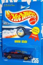 Hot Wheels Mid 1990s #255 BMW 850i Mtflk Dk Blue w/ Gold UHs Orange HW Logo - $8.00