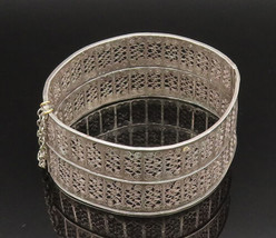 925 Silver - Vintage Antique Spiral Wire Openwork Bangle Bracelet - BT9552 - £106.13 GBP
