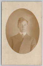 RPPC Attractive Young Man Portrait c1908 Real Photo Postcard M21 - £5.54 GBP