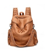 Luxury Women Backpacks Bagpack Vintage Women 3 In 1 Bag Retro Pu Leather... - £40.07 GBP