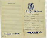 The Flying Dutchman 1949 Passenger Information From KLM Royal Dutch Airl... - £29.58 GBP