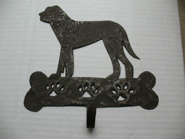 Black Lab Dog Leash Holder Hanger Key Rack Entryway  Wall Mounted Dog Bone Hook - £11.80 GBP