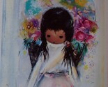 Ted De Grazia Flower Girl Vintage Blank Greeting Card Frameable Art Collectible 