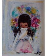 Ted De Grazia Flower Girl Vintage Blank Greeting Card Frameable Art Coll... - $10.00