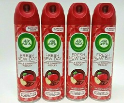(Lot 4) Fresh New Day Air Freshener Spray Apple Cinnamon Medley Eliminate Odors - £22.09 GBP