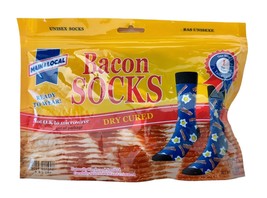 Main and Local Bacon Socks 1 Pair Unisex One Size Bacon Pouch Novelty Socks - $13.85