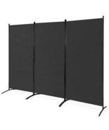 6-Ft Black 3-Panel Room Divider Screen with Steel Base and Heavy Duty Hi... - $223.12 CAD