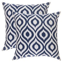 TreeWool (Pack of 2) Decorative Throw Pillow Covers Ikat Ogee Accent in 100% Cot - £13.44 GBP