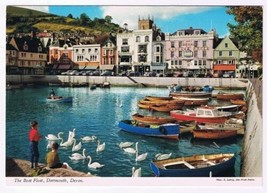 United Kingdom UK Postcard Devon Dartmouth The Boat Float Swans - £1.74 GBP