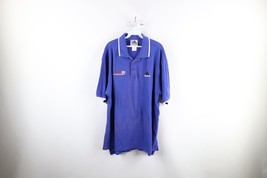 Vintage 90s Adidas Mens XL Faded Spell Out Ford Motor City Bowl Polo Shirt Blue - £31.12 GBP