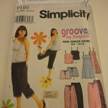 Simplicity Junior 9195 sewing pattern dress pants skirt top shorts - $405.42 MXN