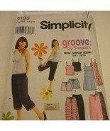Simplicity Junior 9195 sewing pattern dress pants skirt top shorts - $405.42 MXN