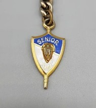 Senior 1969 Key Pendant Purple White Gold Colored by Jostens Vintage Enameled - $7.71