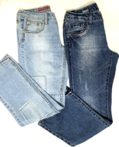JUSTICE &amp; CHEROKEE Blue Jeans ~ GIRLS Size 14 ~   2 PAIR     (L5 - £7.75 GBP
