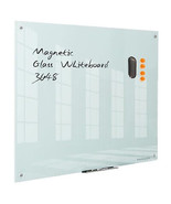 Glass Dry Erase Board - White Board 48 x 36 Inches Wall Mounted Glass Wh... - £364.14 GBP