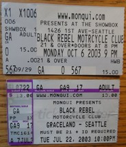 Black Rebel Motorcycle Club 2 Ticket Stubs Seattle Shows 2003 Monqui Pre... - $14.75