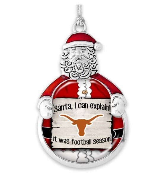 62010 From the Heart Texas Santa I Can Explain Team Logo Ornament