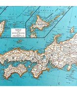 Japan Honshu Taiwan 1935 Southeast Asia Map Pacific Ocean 14 x 11&quot; LGAD99 - $68.56 CAD