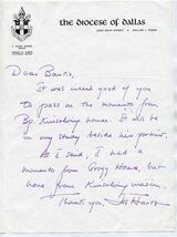 The Diocese of Dallas Letter 1950's Signed by Suffragan Bishop Joseph H ... - $27.72
