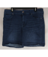 Seven 7 Women&#39;s Dark Wash Clifton Blue Denim Jean Shorts Size 16 - $297.97 MXN