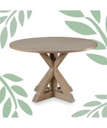 Finch Alfred Round Solid Wood Rustic Dining Table For, Distressed Beige - £303.63 GBP