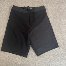 American Eagle Swim Trunks Mens Xtra Small Black Gray Bathing Suit Board Shorts - $14.99