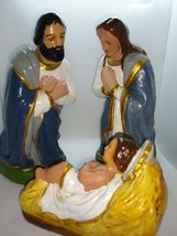 Vintage Nativity Set Mary Jesus and Joseph Repainted Large 3 pc set - £155.51 GBP
