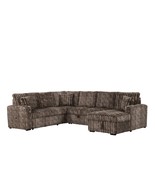 Alfreton Brown Corduroy Sectional Sofa with Pullout Bed &amp; Storage - $1,899.00