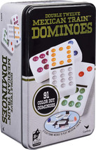 Double Twelve Mexican Train Dominoes in Tin 3.1 x 7.6 x 4.6 inches - £58.34 GBP