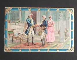 George Washington &amp; Lafayette at Mount Vernon Gold Embossed Tucks Postca... - £11.98 GBP