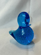 Cobalt Blue Bird Of Happiness Art Glass Bubble Glass Paperweight Shelf S... - £23.49 GBP