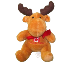 9&quot; Creature Comforts Niagara Falls Canada Moose Plush Stuffed Animal Red Ribbon - £6.46 GBP