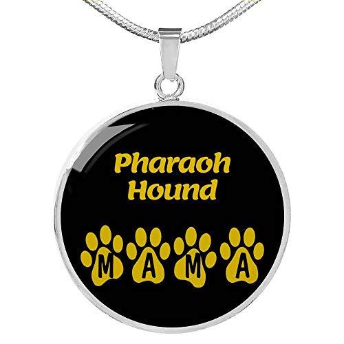 Pharaoh Hound Mama Circle Necklace Stainless Steel or 18k Gold 18-22" Dog Owner
