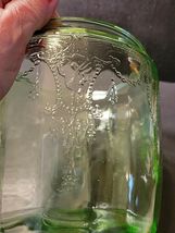 VASELINE GLASS BISCUIT JAR WITH BALLERINA PATTERN (NO LID) image 2