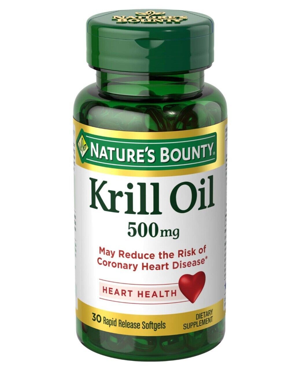 Nature's Bounty Red Krill Oil 30 Softgels 500 mg Free Ship Discount on 2 or more - $20.85