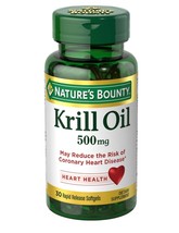 Nature&#39;s Bounty Red Krill Oil 30 Softgels 500 mg Free Ship Discount on 2... - £16.39 GBP