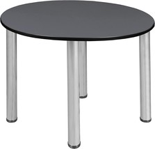 Regency Kee Round Dining &amp; Activity Table With With Slim, Grey/Chrome - $213.99